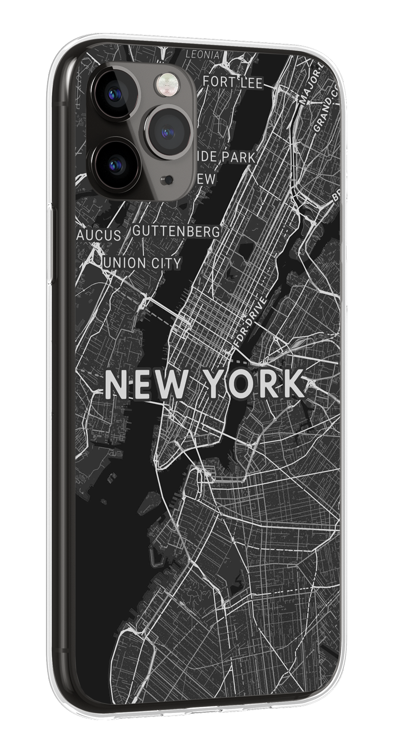 Mapify iPhone Clear Case Gold New York